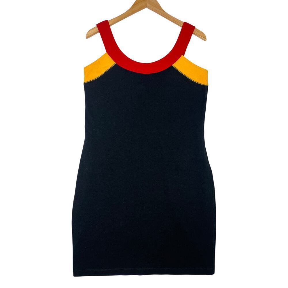 VTG Express Tricot Black Yellow Red Colorblock 90s Primary Kidcore sz M City